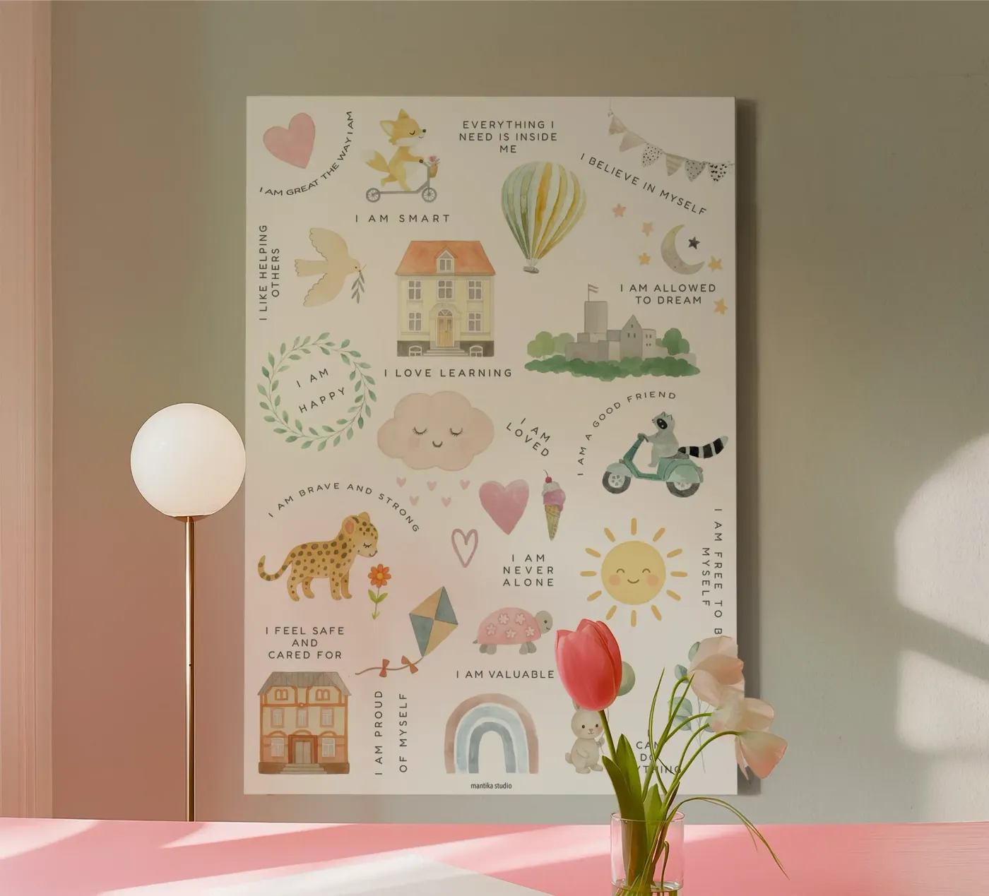 Stampa dell'affermazione tela da mantika studio