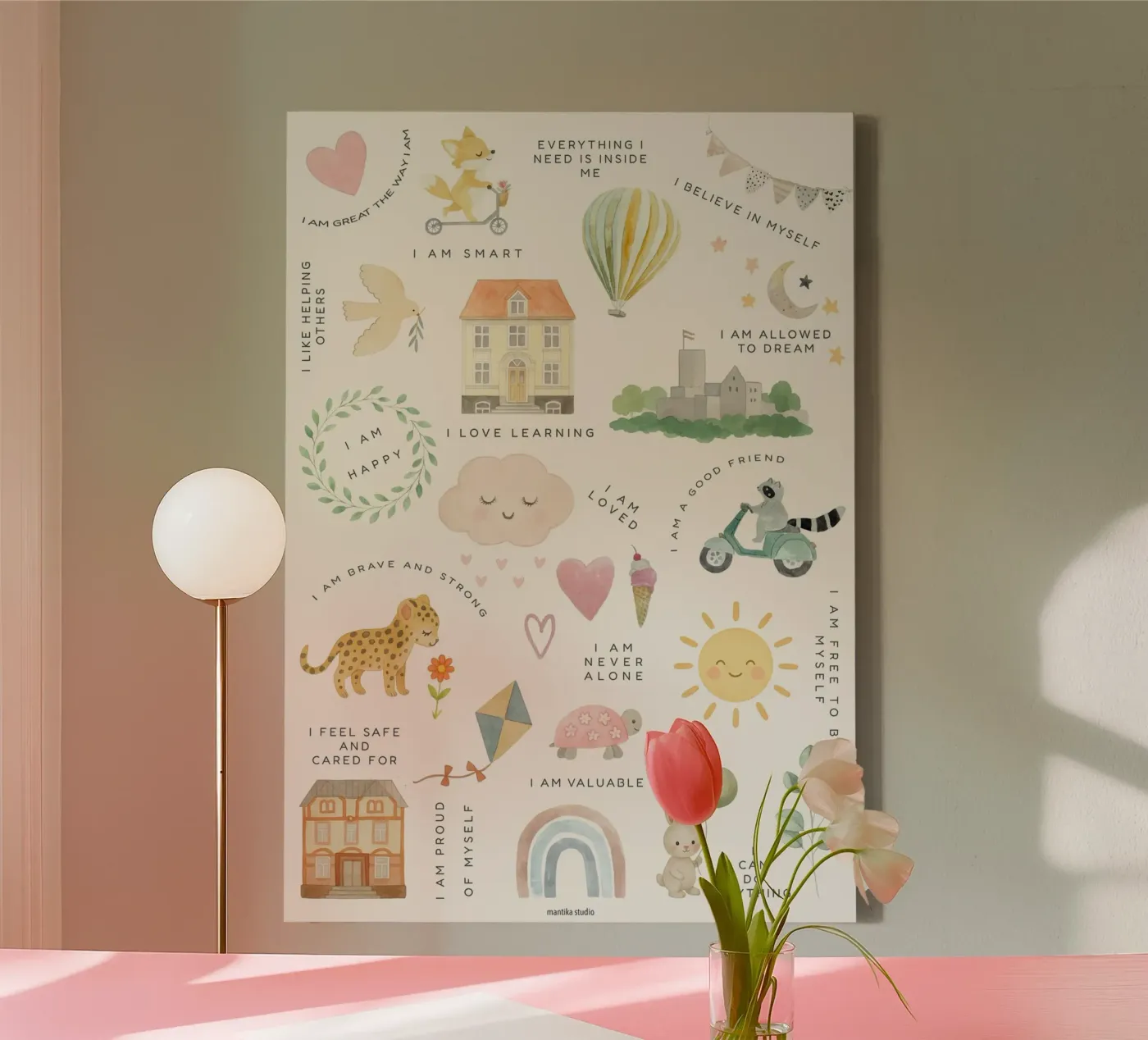 Affirmation Print canvas by mantika studio