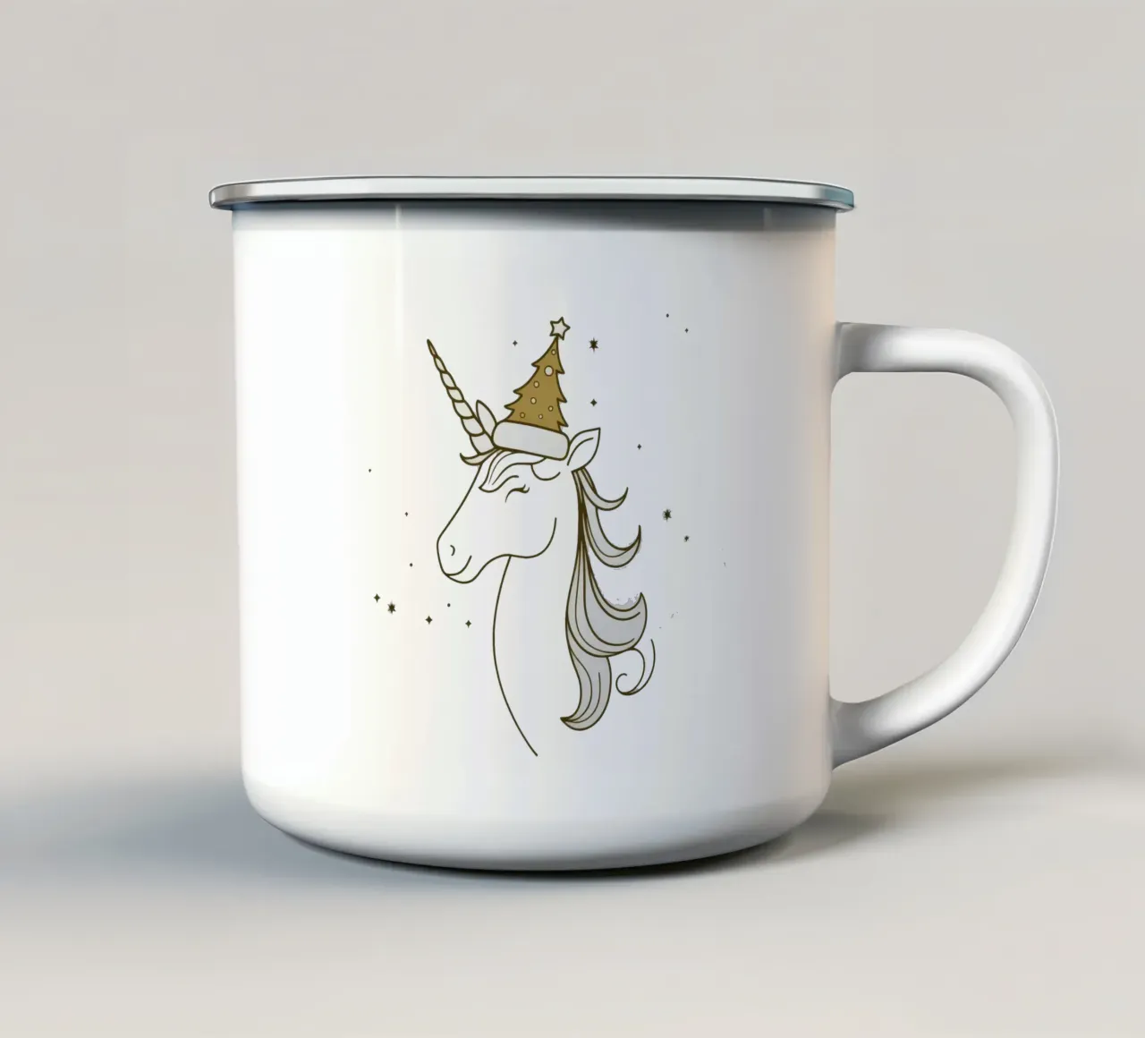Smile And Calm Christmas Unicorn tazza in smalto da WAWAN HEID