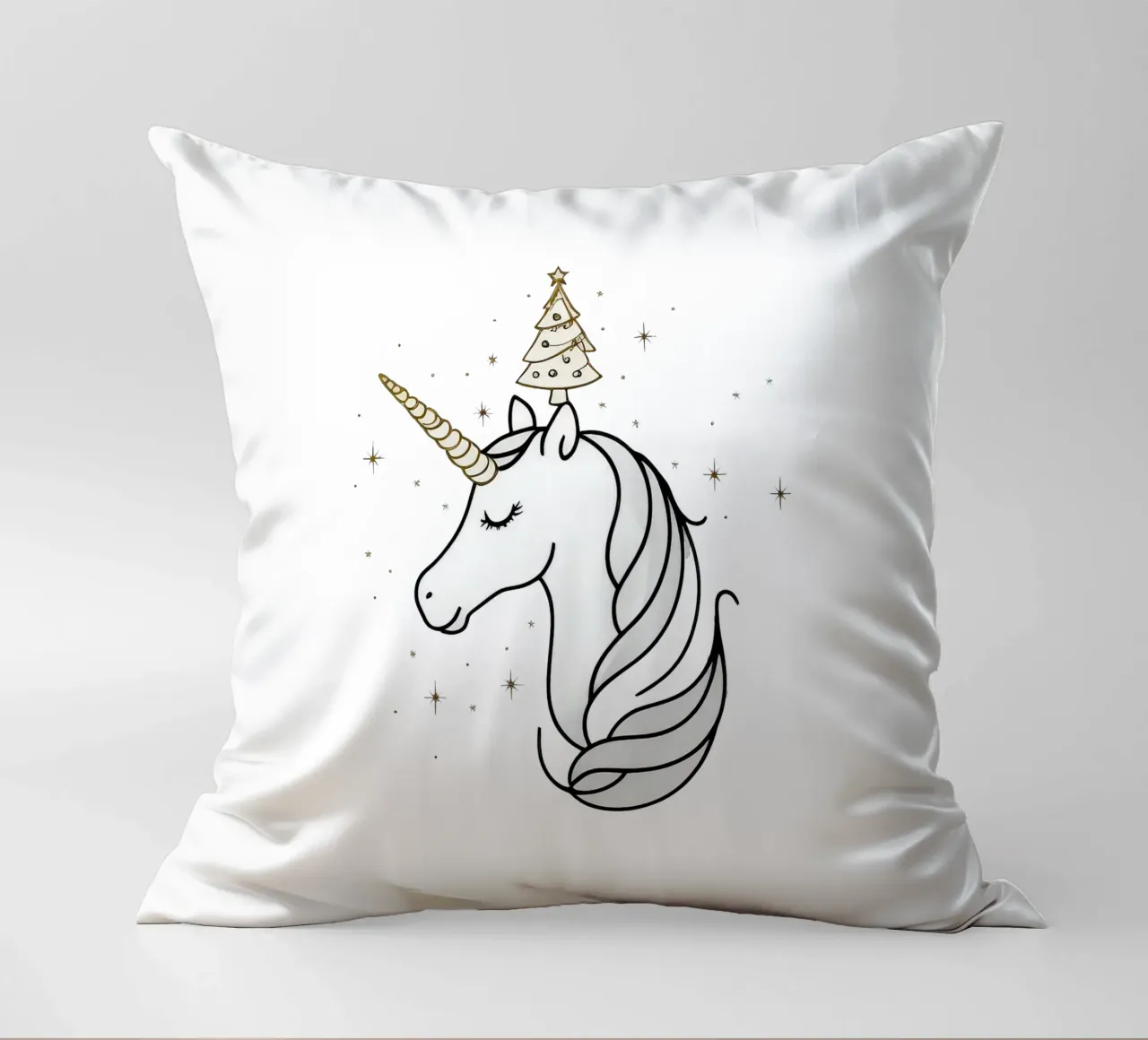 Chrismas Tree On Mine Unicorn cuscino da WAWAN HEID