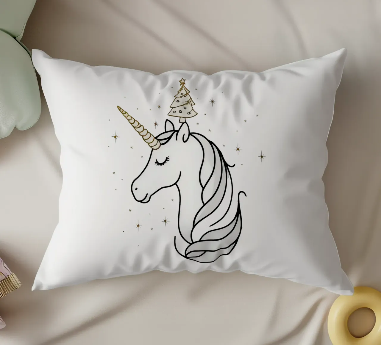 Chrismas Tree On Mine Unicorn cuscino da WAWAN HEID