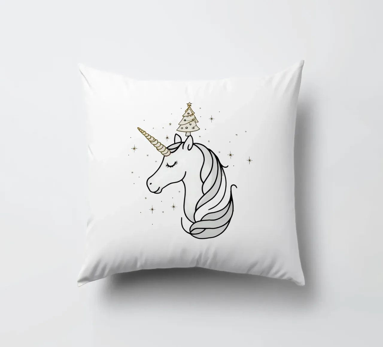 Chrismas Tree On Mine Unicorn cuscino da WAWAN HEID
