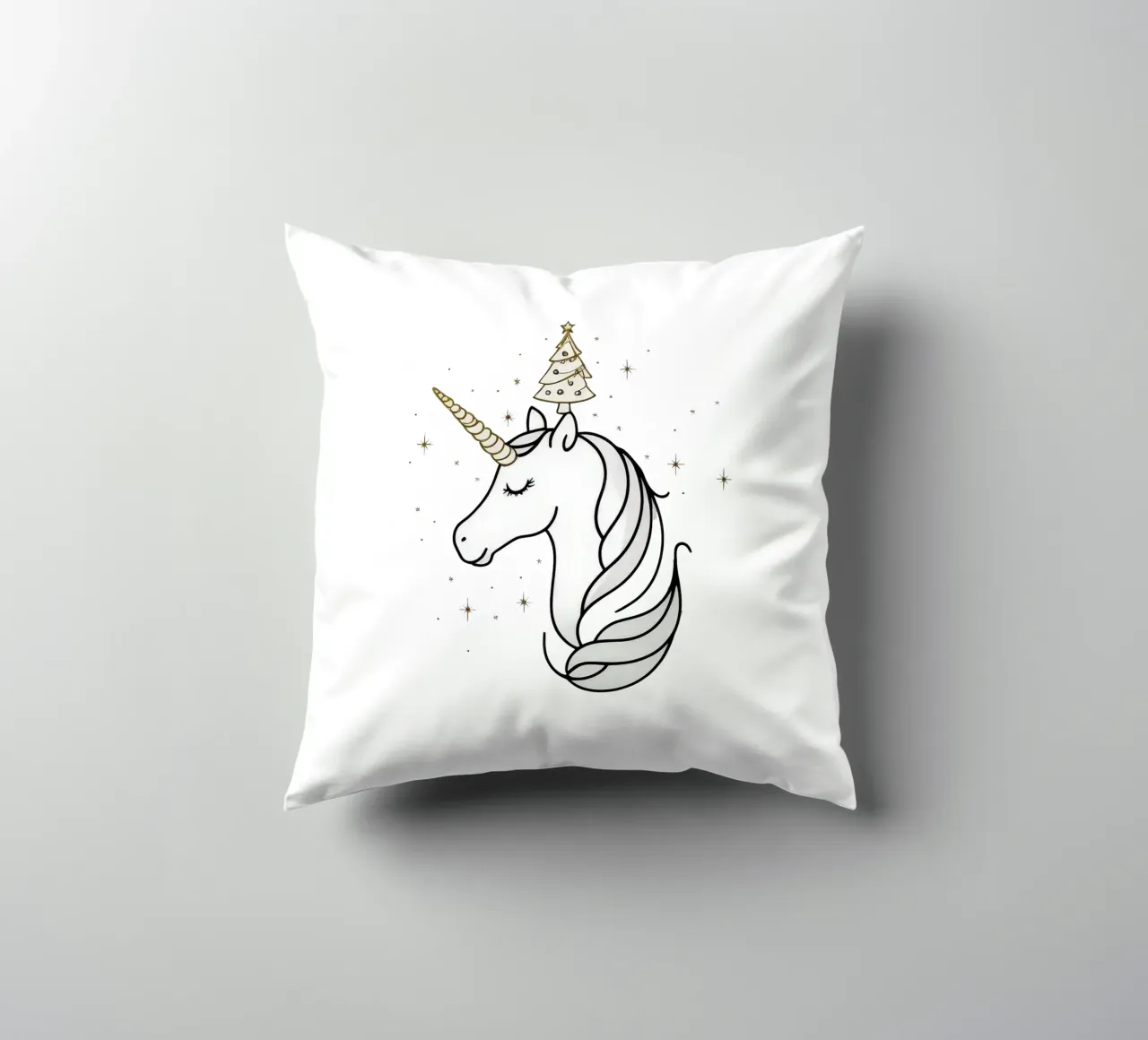 Chrismas Tree On Mine Unicorn cuscino da WAWAN HEID