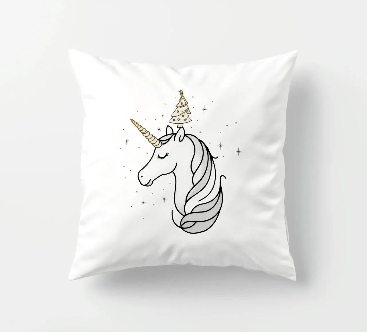 Chrismas Tree On Mine Unicorn cuscino da WAWAN HEID