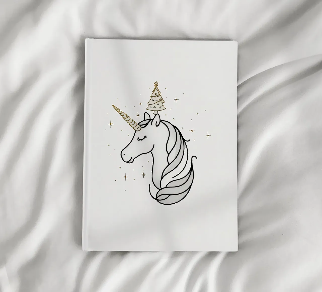 Chrismas Tree On Mine Unicorn notebook by WAWAN HEID