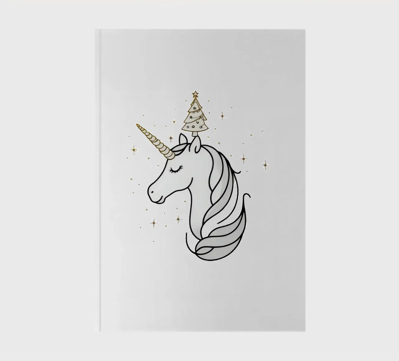 Chrismas Tree On Mine Unicorn notebook by WAWAN HEID