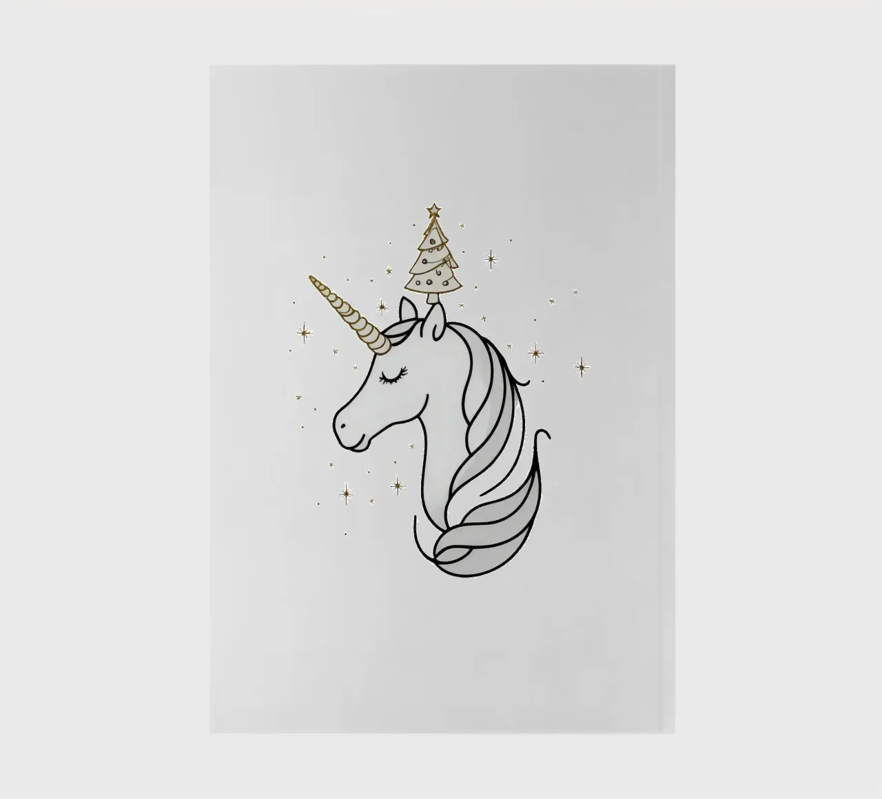Chrismas Tree On Mine Unicorn notebook by WAWAN HEID