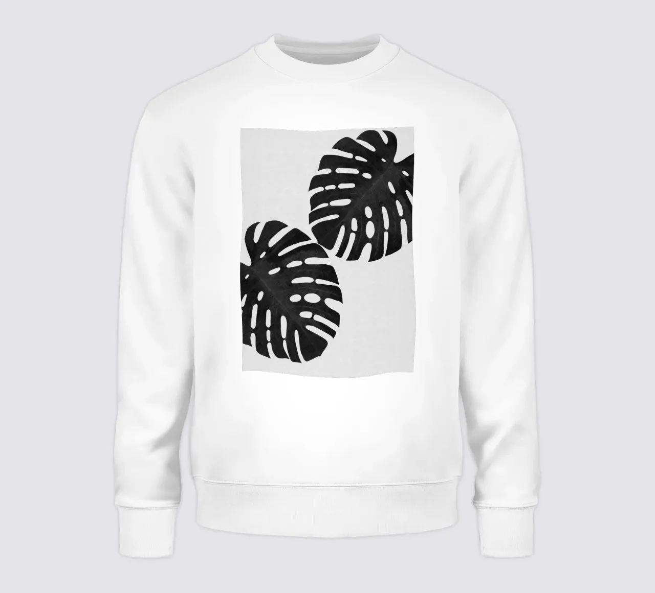 Monstera Foglia Bianco e Nero II felpa da Orara Studio