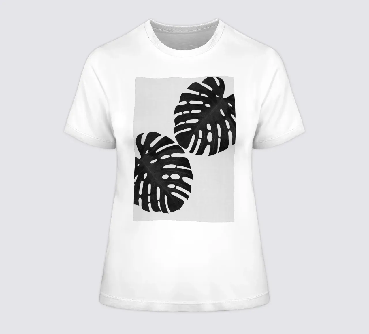 Monstera-Blatt Schwarz-Weiß II Frauen T-Shirt von Orara Studio