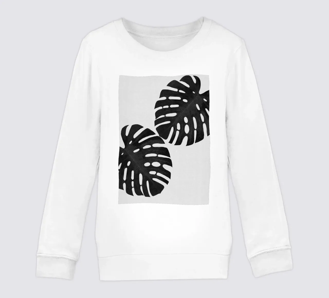 Monstera Foglia Bianco e Nero II felpa bambino da Orara Studio