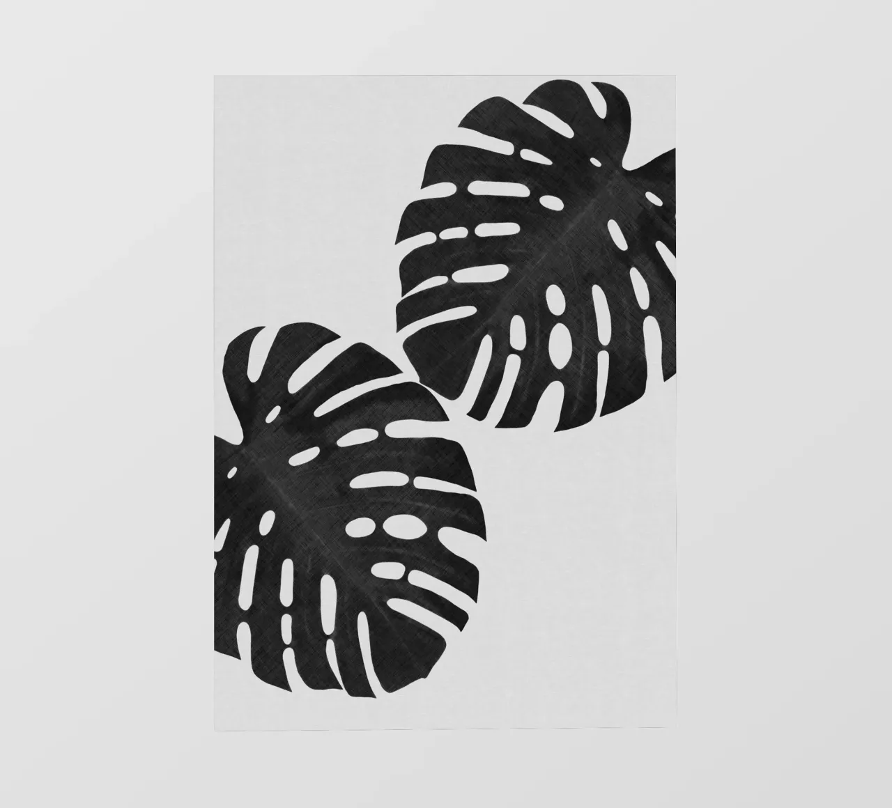 Monstera Foglia Bianco e Nero II telo in pvc da Orara Studio