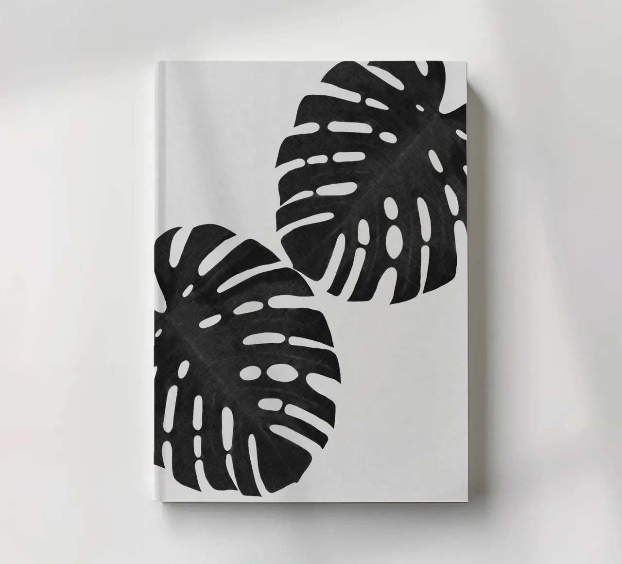 Feuille de monstera noir et blanc II carnet de notes de Orara Studio