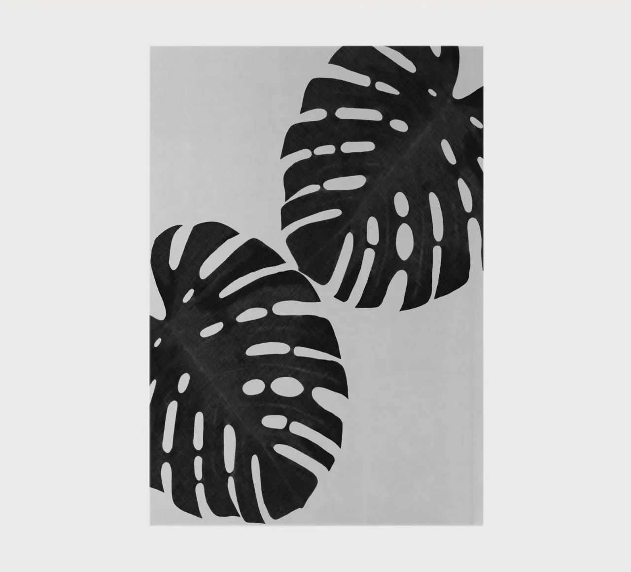 Feuille de monstera noir et blanc II carnet de notes de Orara Studio