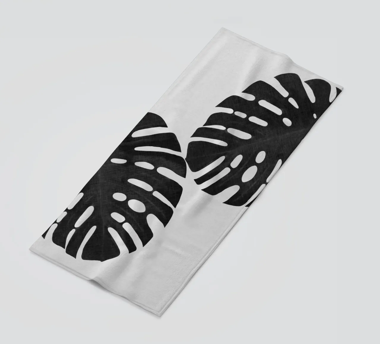 Monstera Leaf Black & White II beach towel by Orara Studio