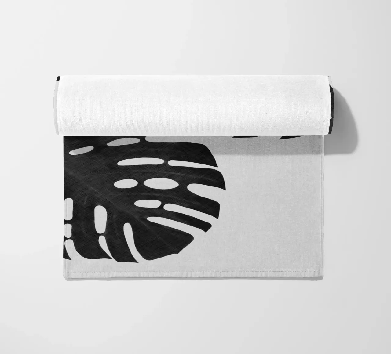 Monstera Leaf Black & White II beach towel by Orara Studio