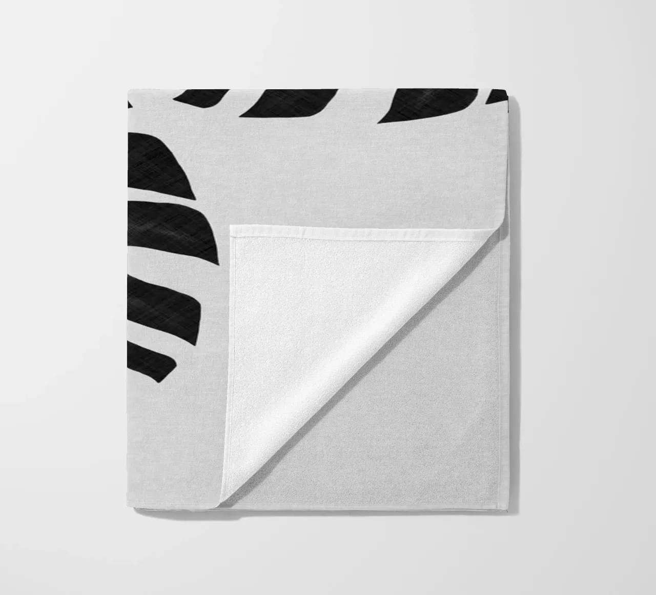 Monstera Leaf Black & White II beach towel by Orara Studio