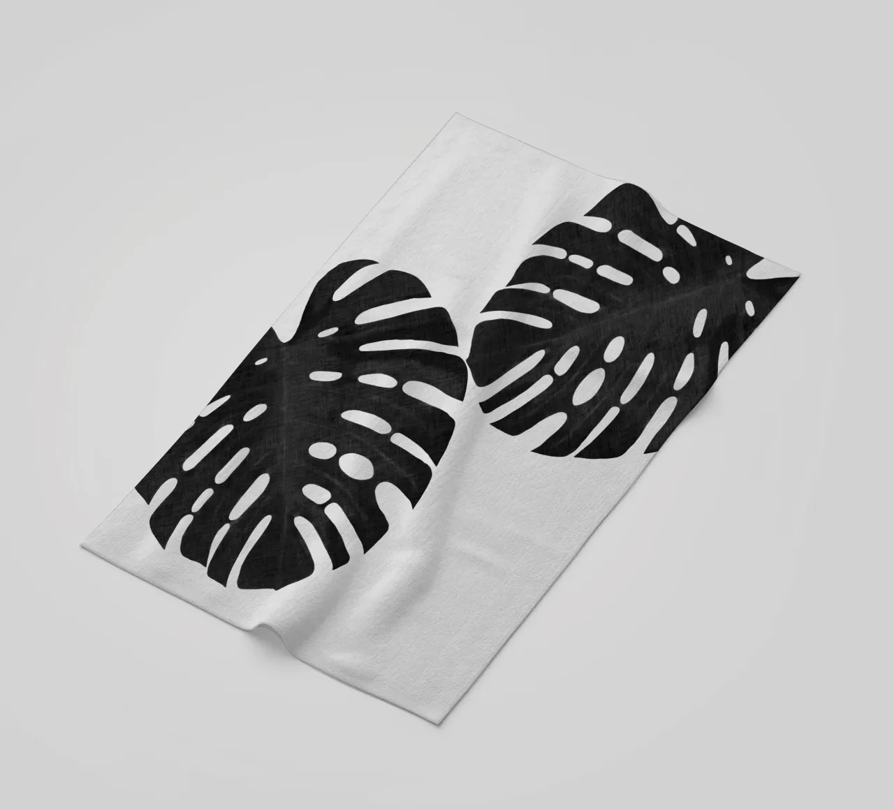 Monstera Leaf Black & White II beach towel by Orara Studio