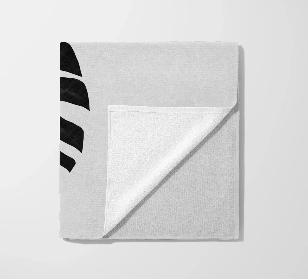 Monstera Leaf Black & White II beach towel by Orara Studio