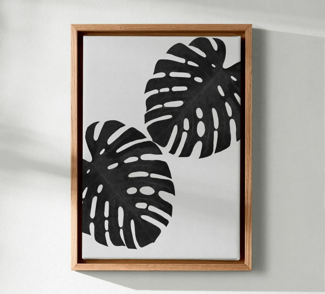 Feuille de monstera noir et blanc II toile de Orara Studio