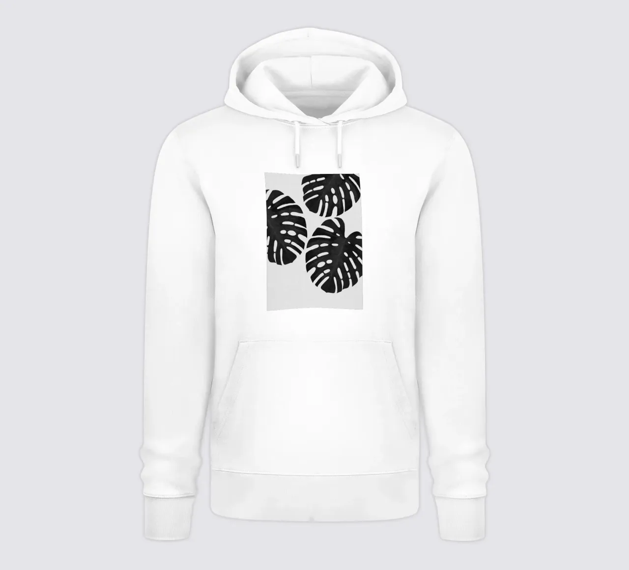 Monstera Foglia Bianco e Nero III felpa con cappuccio da Orara Studio