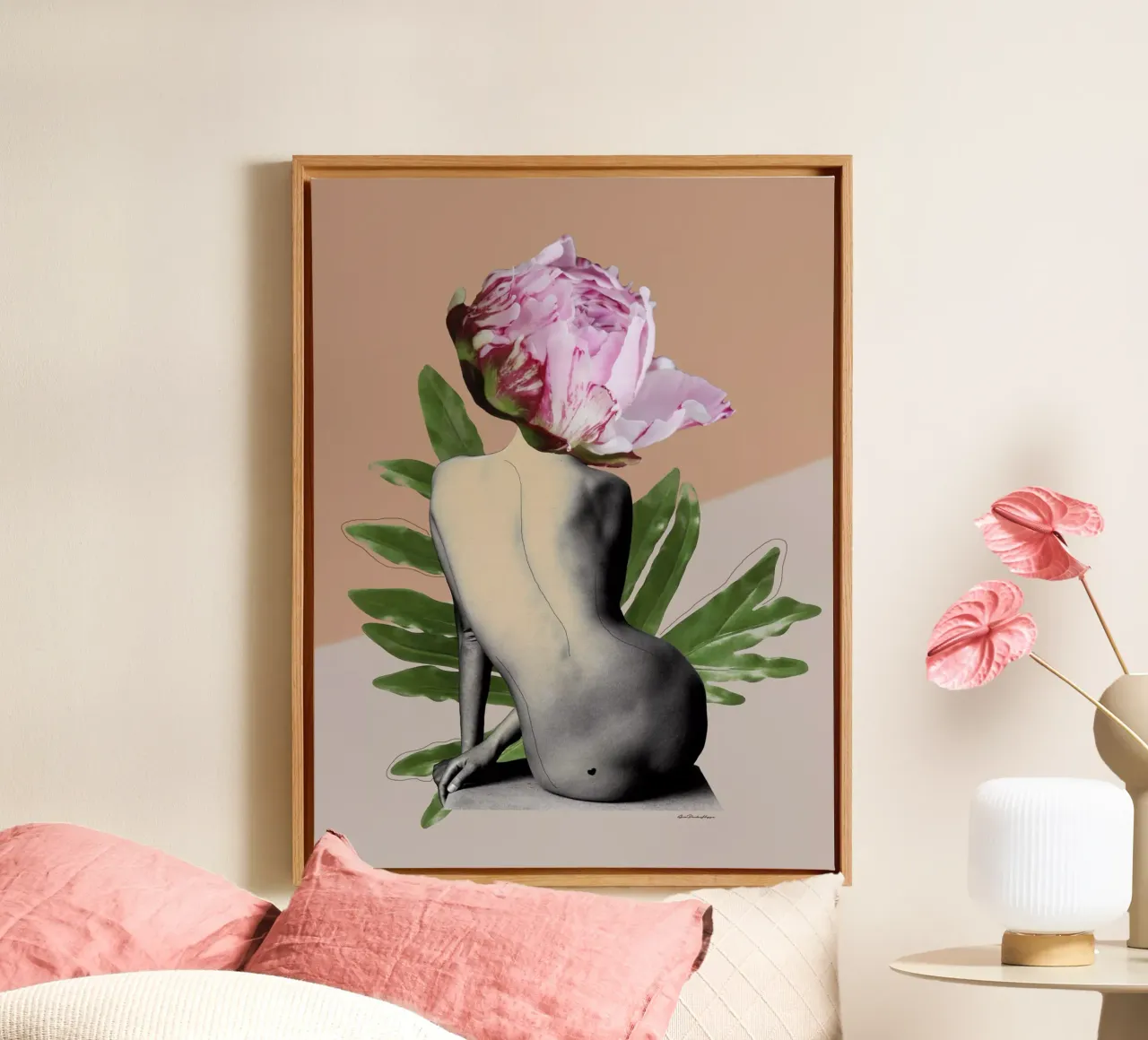 Peony tela con Cornice a cassetta da Ana Paula Hoppe