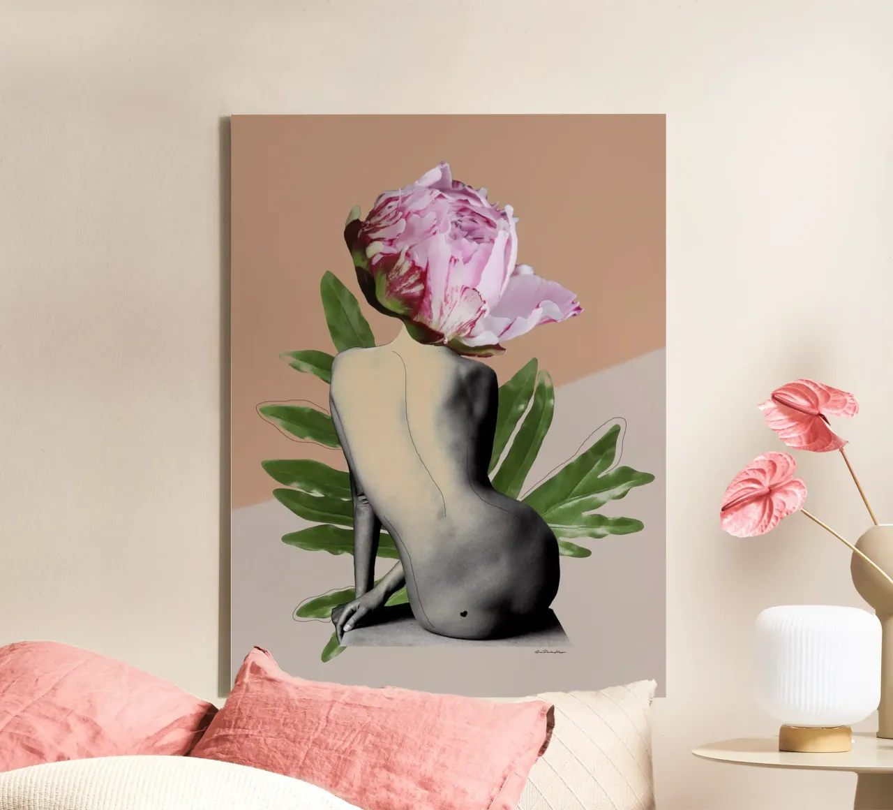 Peony tela con Cornice a cassetta da Ana Paula Hoppe