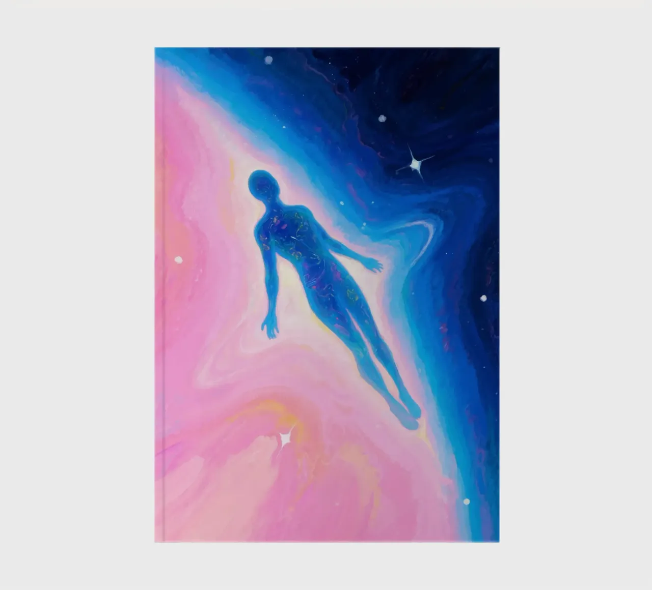 Astral body floating through gradients sky notebook by Slash Shop