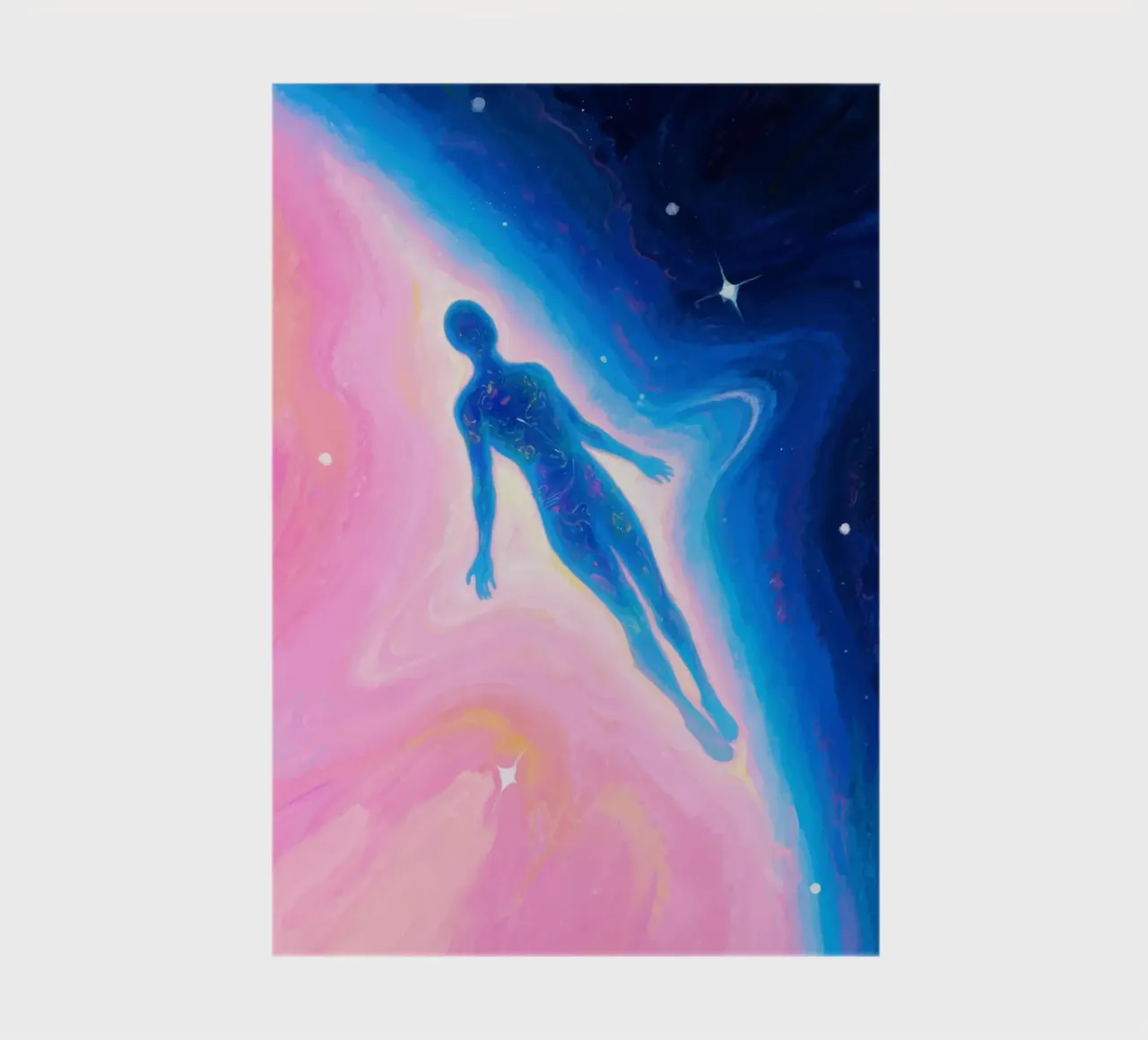 Astral body floating through gradients sky notebook by Slash Shop