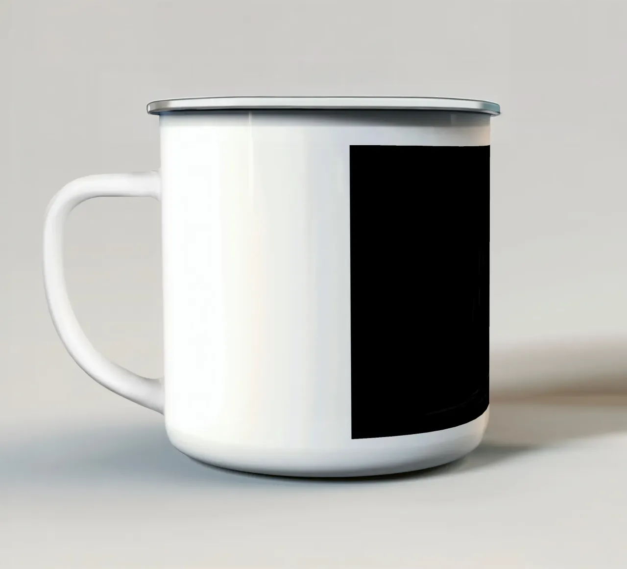 Un'auto nera nella foresta notturna - Mistero e Suspense tazza in smalto da By Night