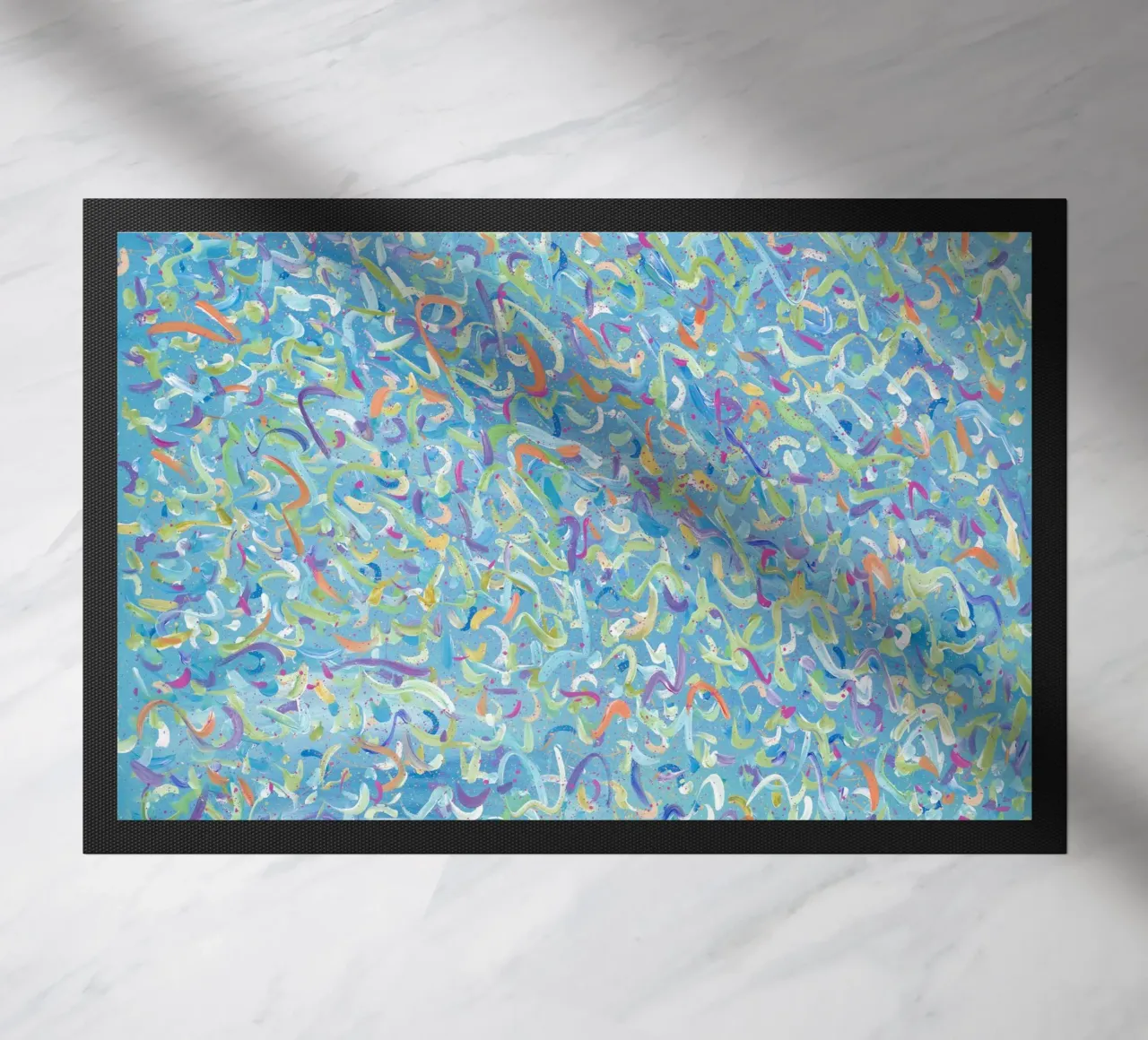 Broken Molecules doormat by Helen Joynson