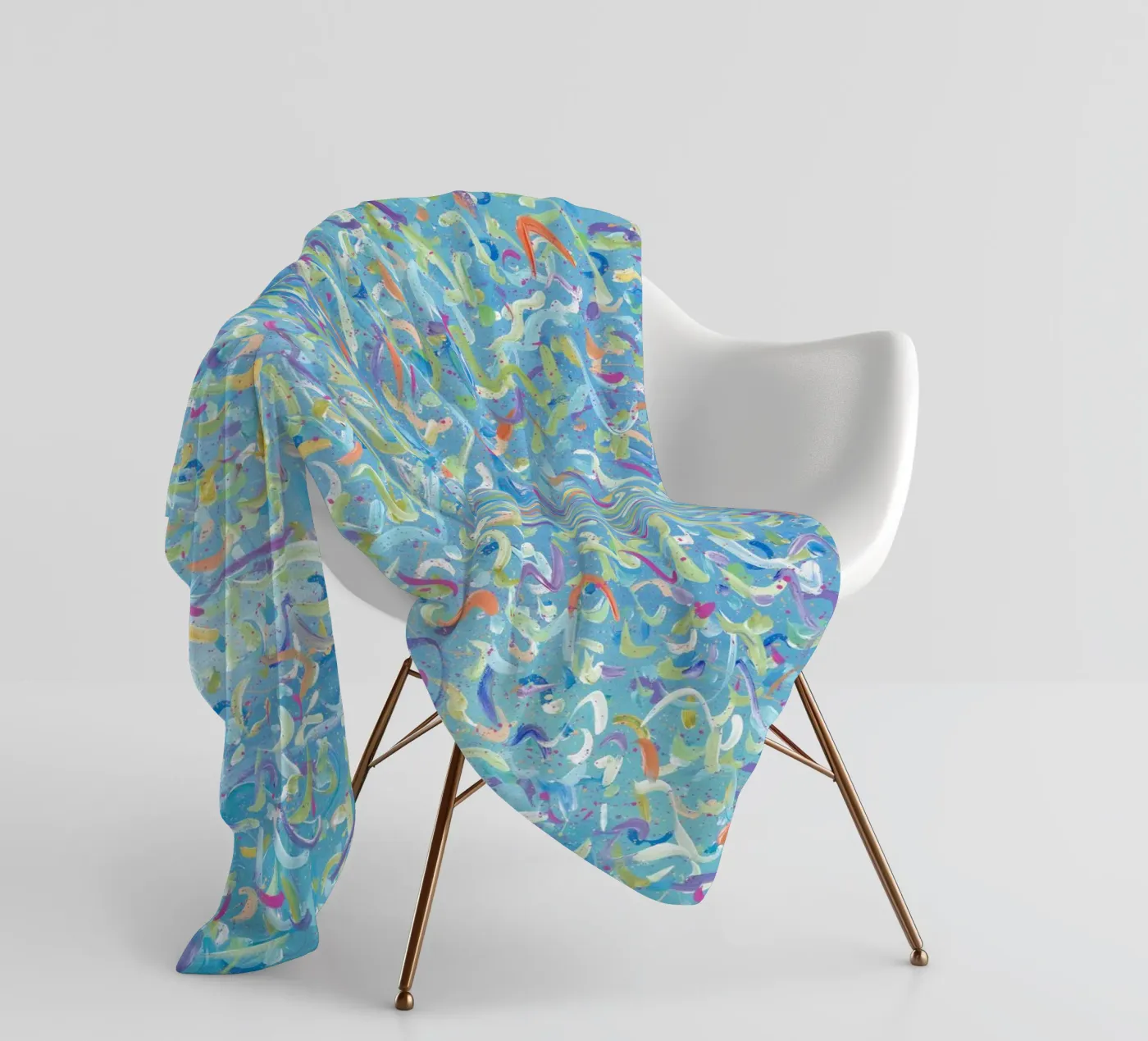 Broken Molecules fleece blanket by Helen Joynson