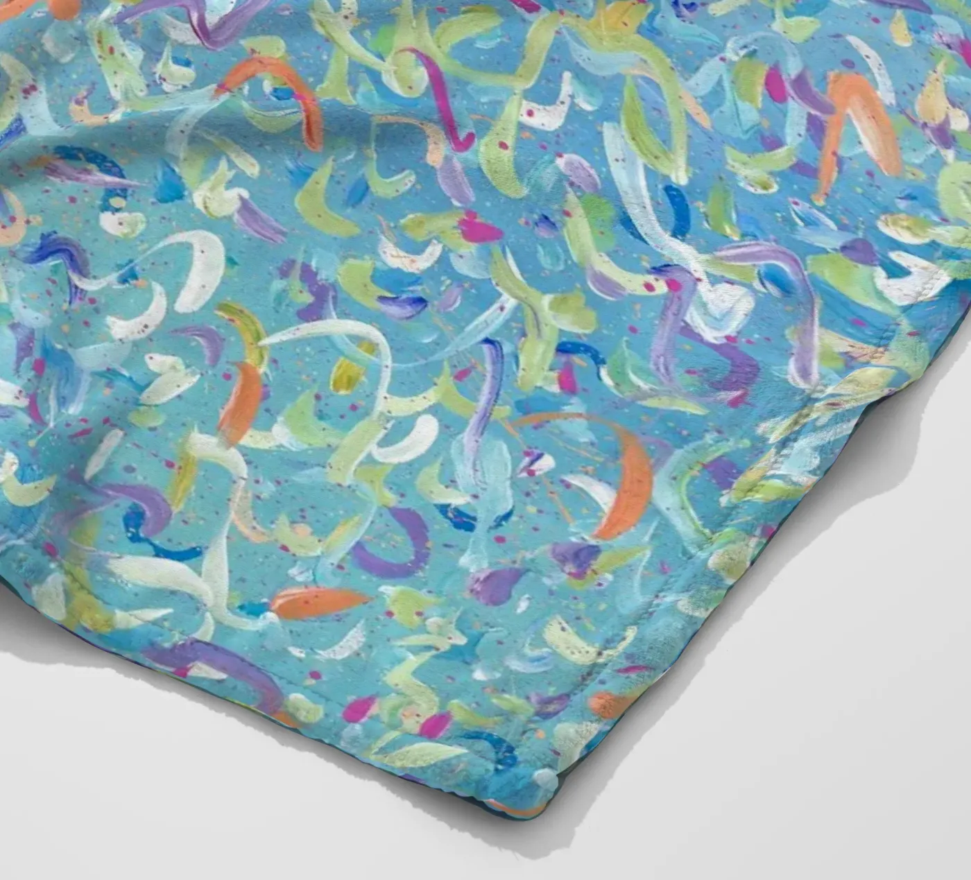 Broken Molecules fleece blanket by Helen Joynson