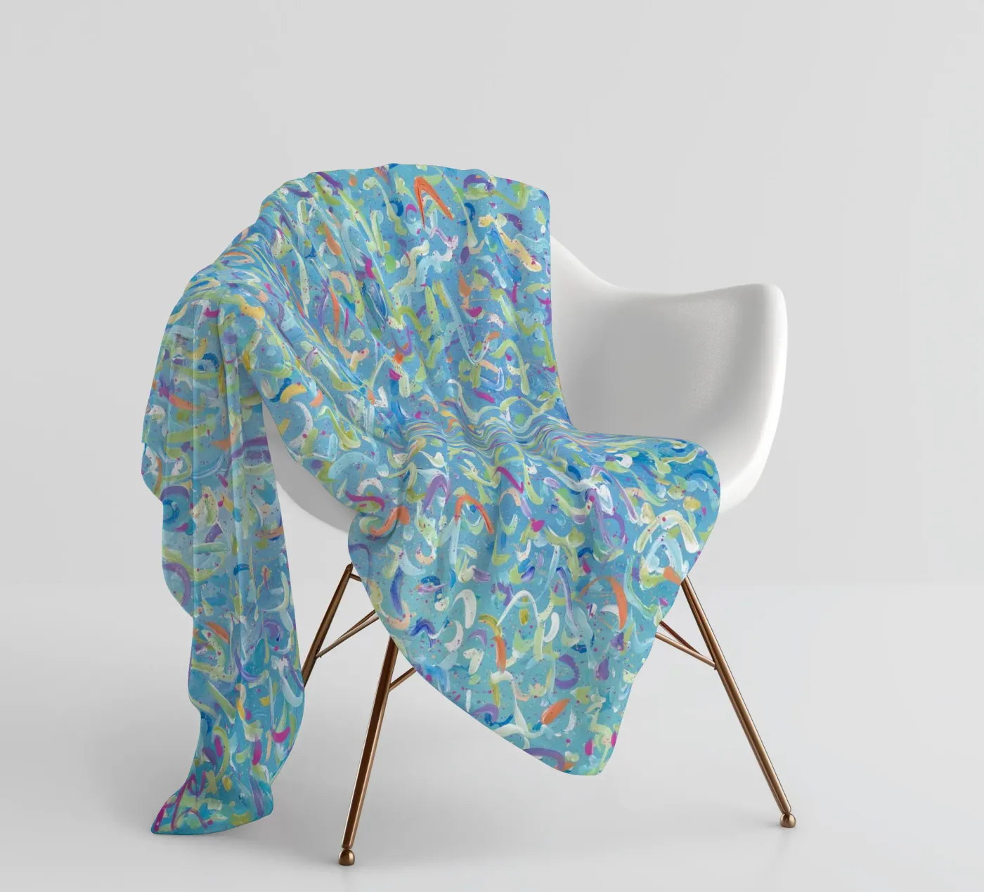 Broken Molecules fleece blanket by Helen Joynson