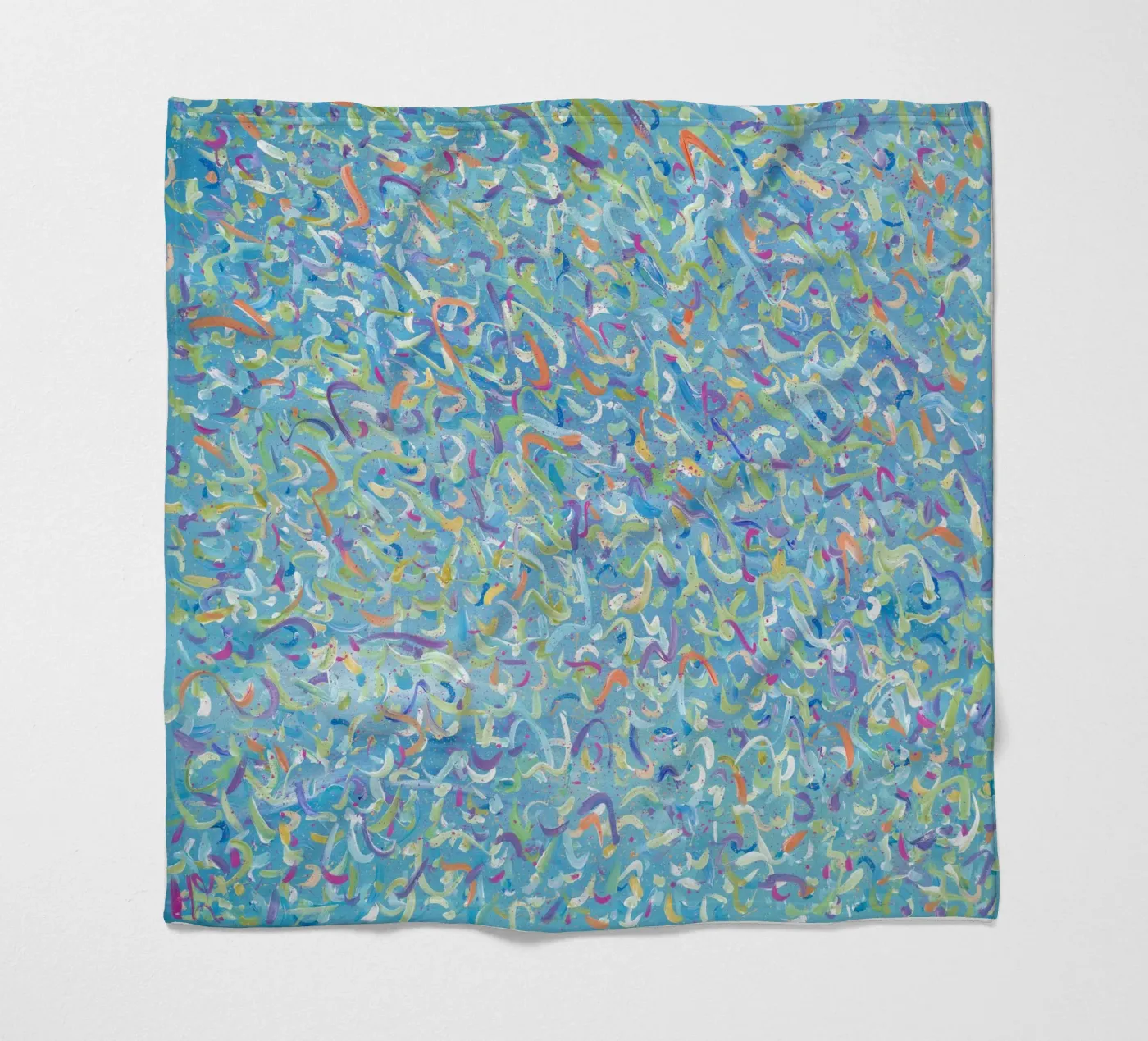 Broken Molecules fleece blanket by Helen Joynson