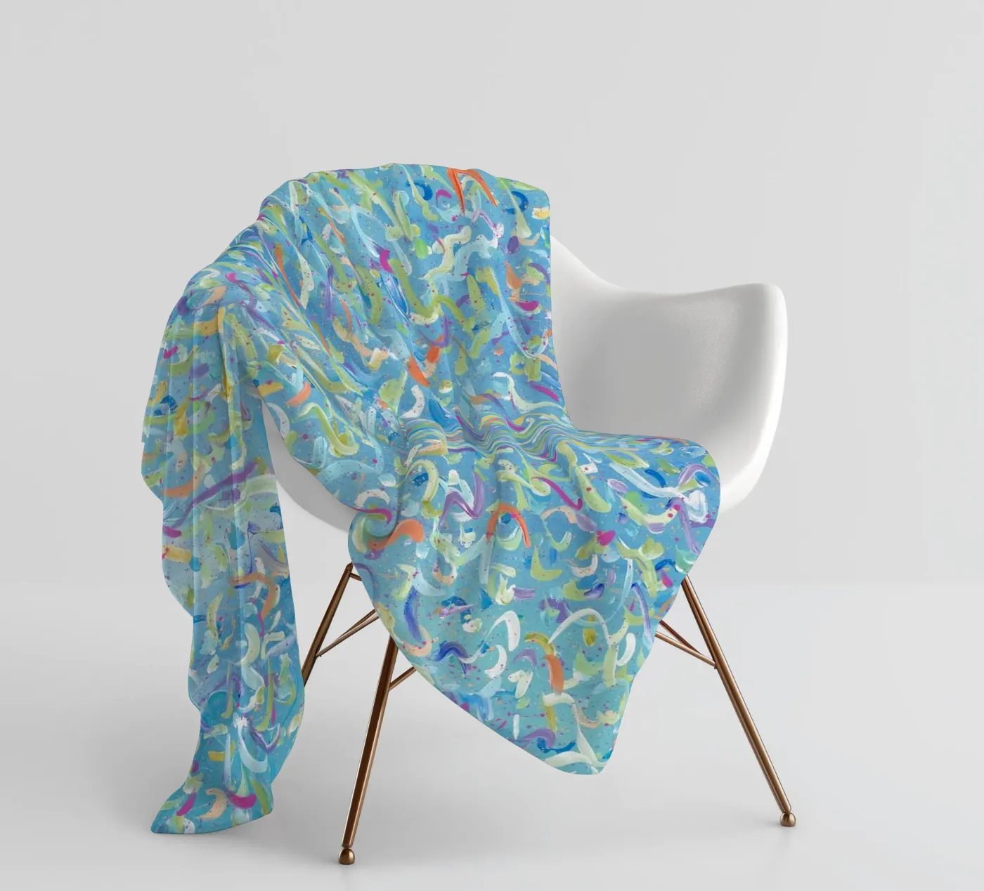 Broken Molecules fleece blanket by Helen Joynson