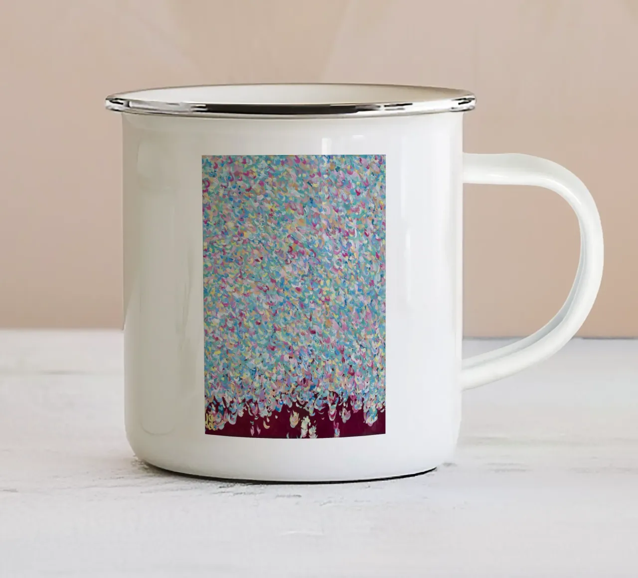Fuoco all'interno tazza in smalto da Helen Joynson