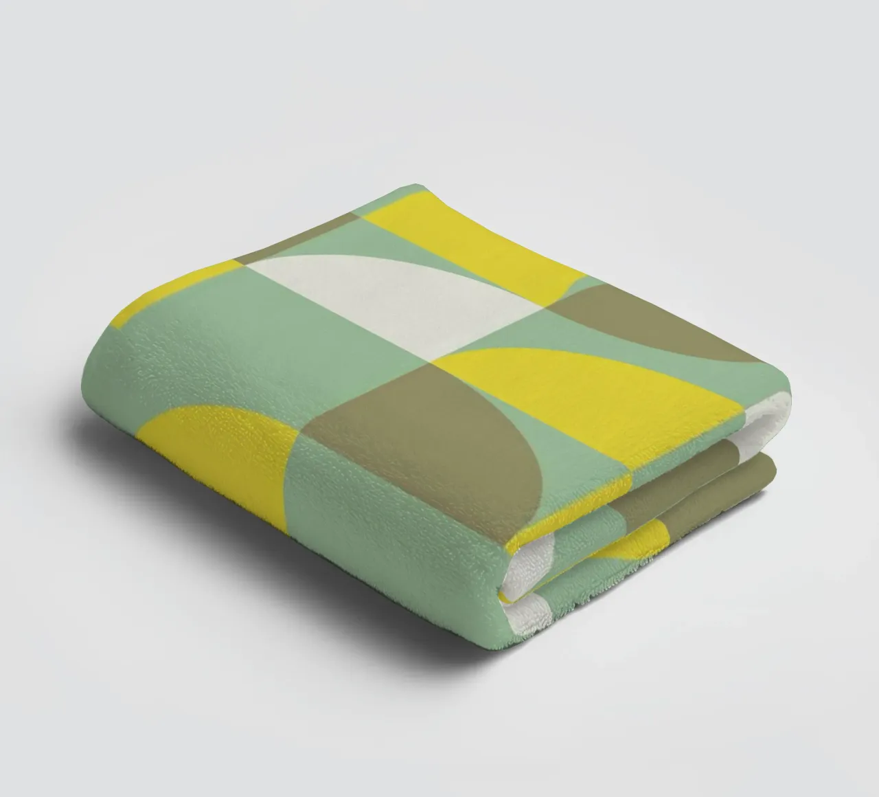 Motif géométrique minimal moderne 14 | Vert, Jaune, Blanc serviette de bain de KiKa