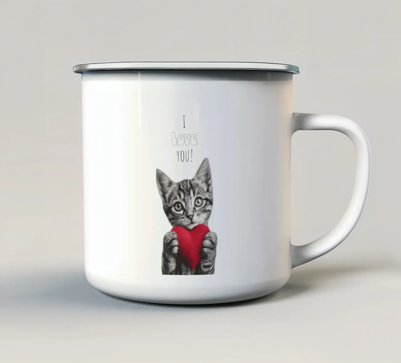 Ti amo tazza in smalto da Melanie Viola