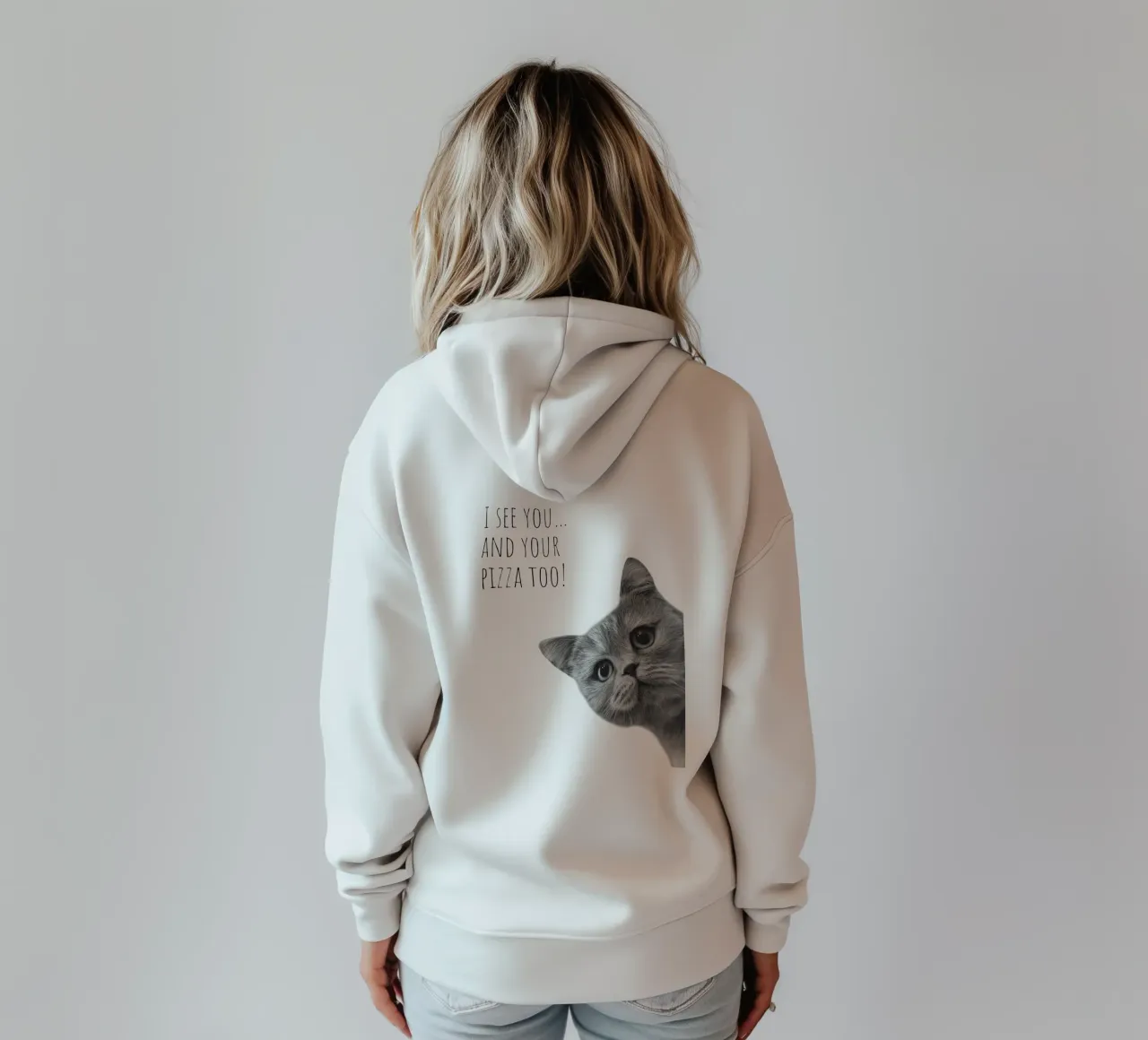 Gatto fresco - Pizzahunger felpa con cappuccio da Melanie Viola