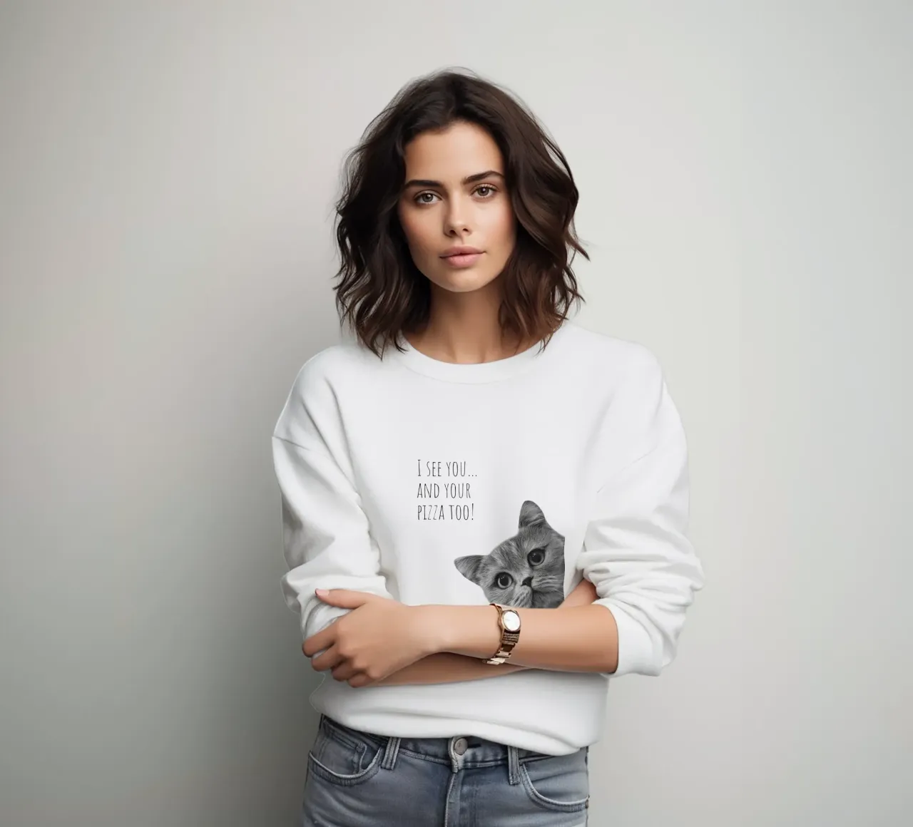 Gatto fresco - Pizzahunger felpa da Melanie Viola