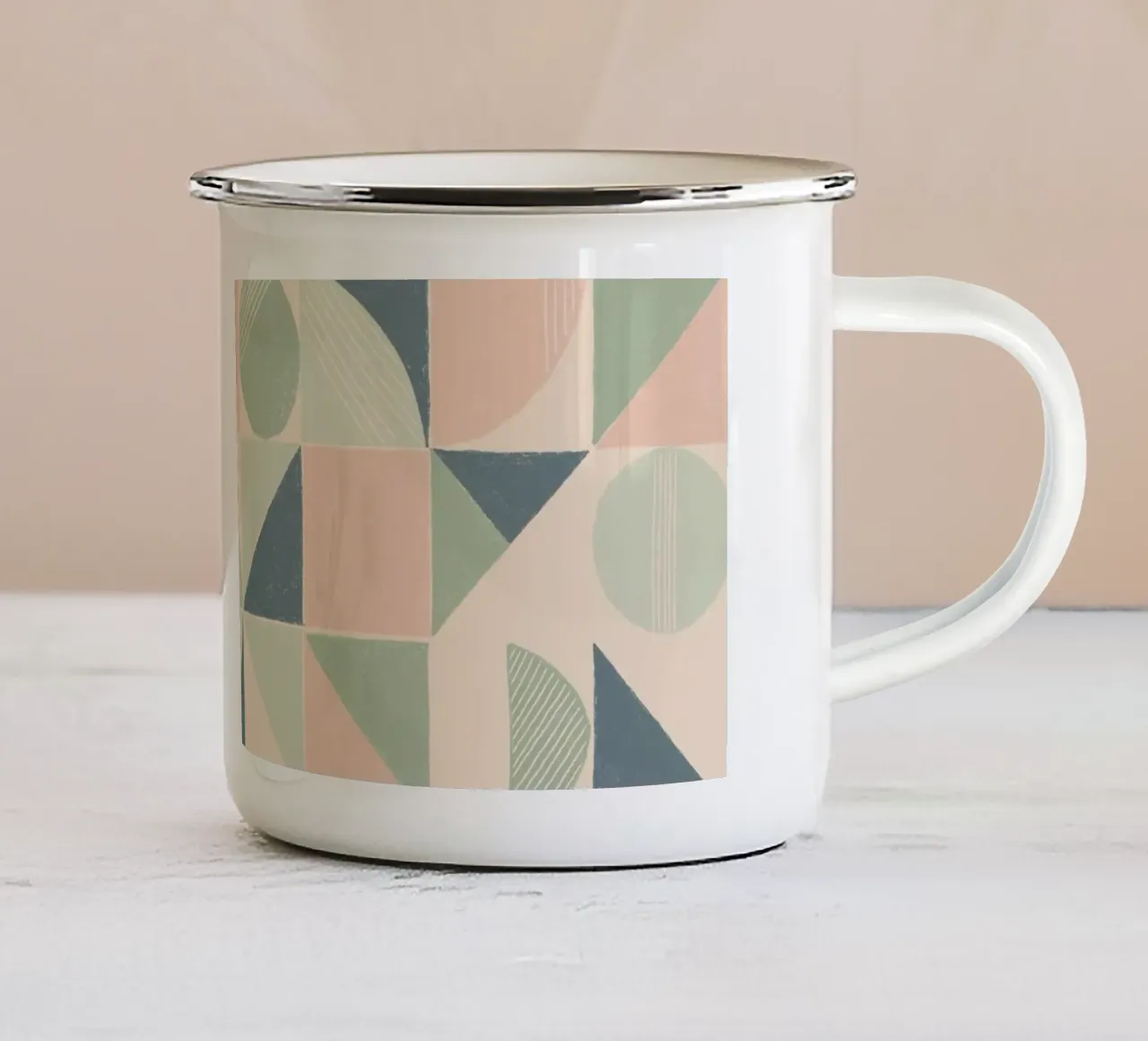 Bauhaus in rosa tazza in smalto da nicigabrieldesigns