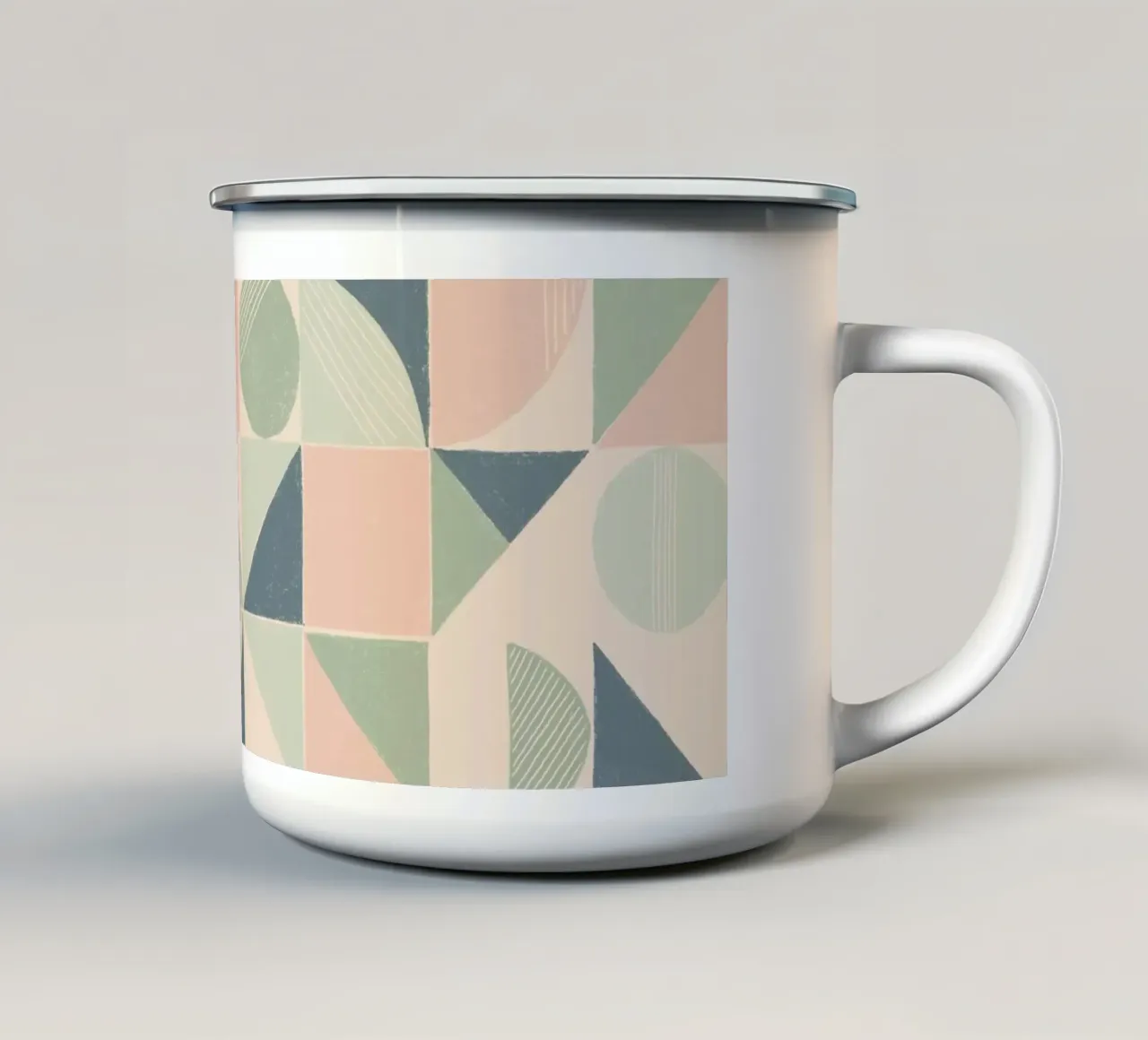 Bauhaus in rosa tazza in smalto da nicigabrieldesigns