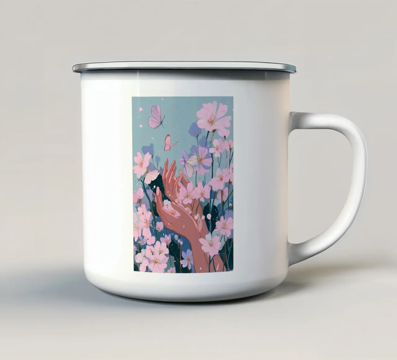 Touch of Spring tazza in smalto da Amelie Rose