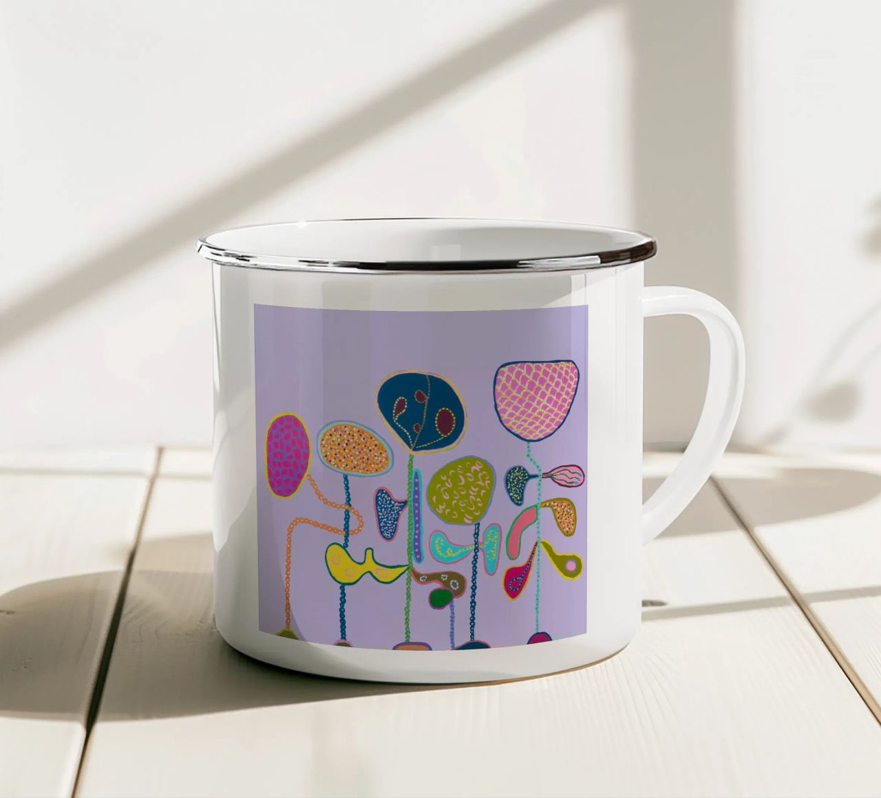Bliss-viola tazza in smalto da Helen Joynson
