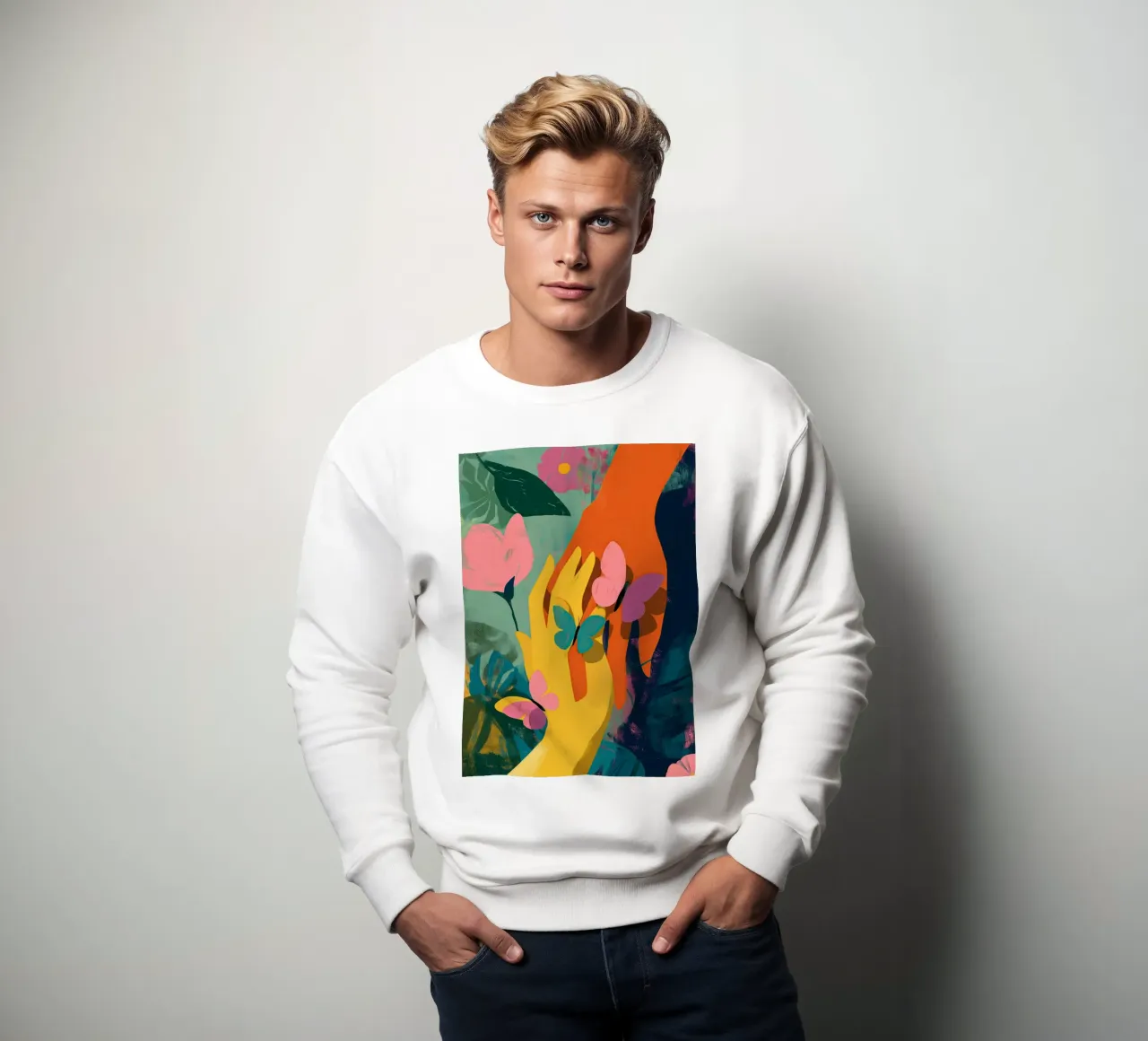 Hands in Bloom felpa da Luca