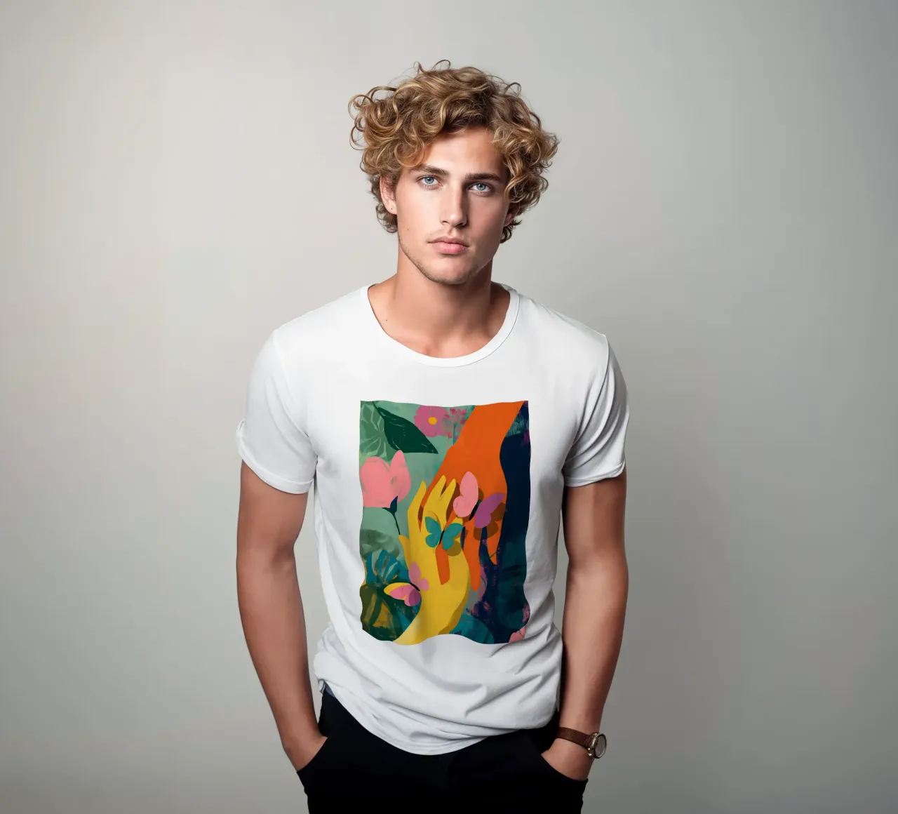 Hands in Bloom t-shirt da Luca