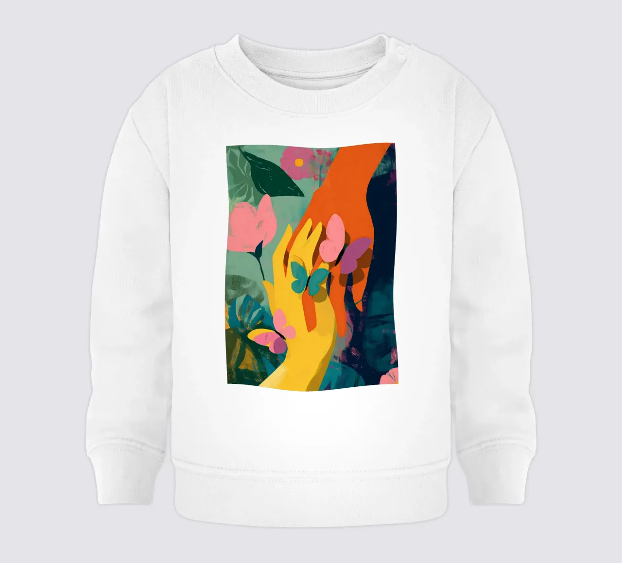 Hands in Bloom felpa neonato da Luca