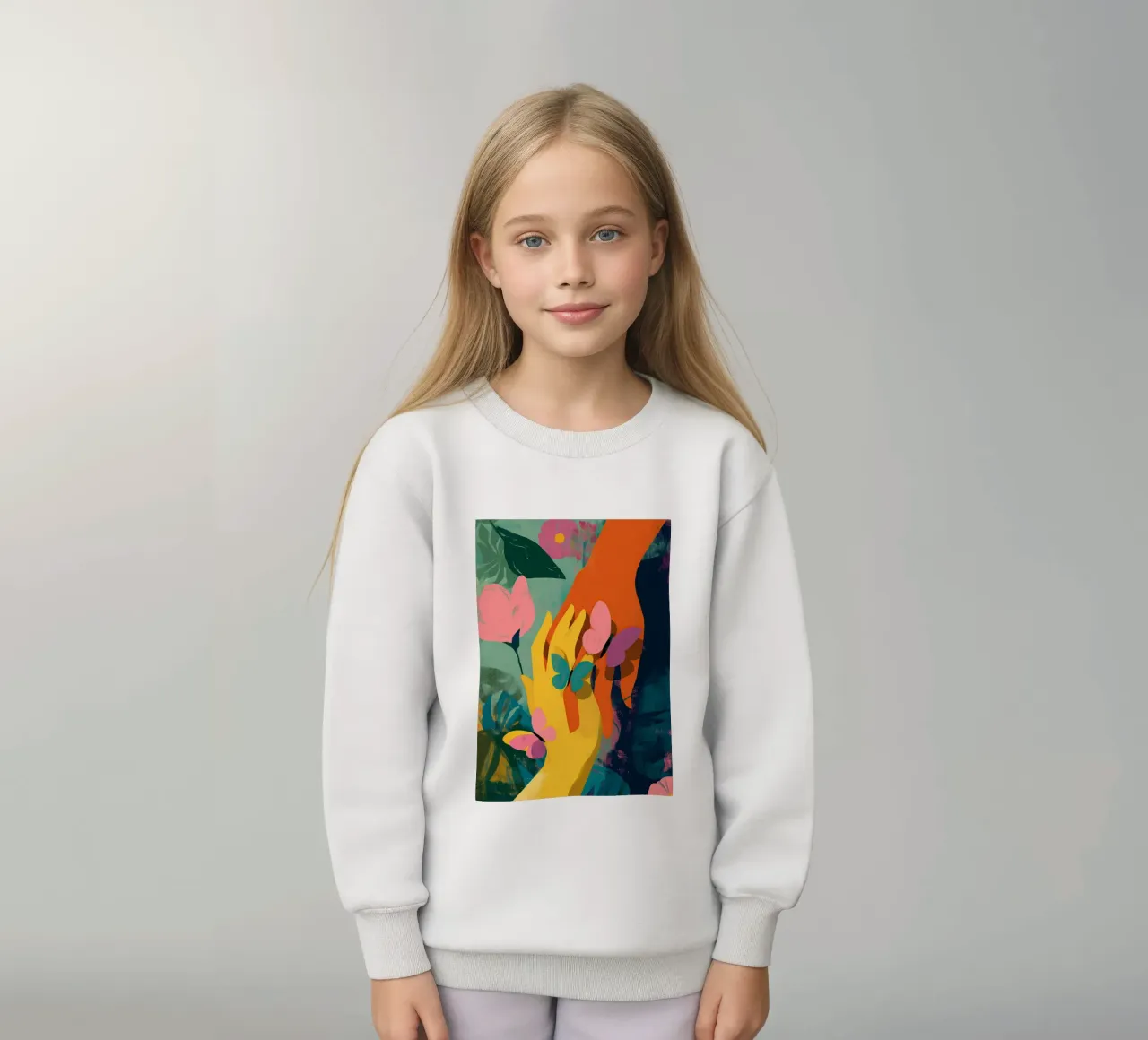 Hands in Bloom felpa bambino da Luca