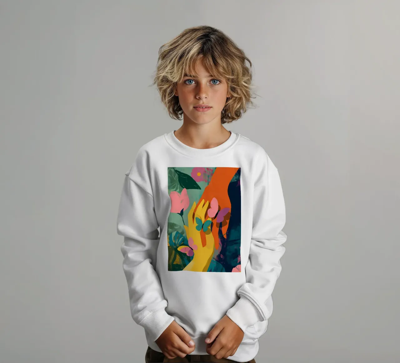 Hands in Bloom felpa bambino da Luca