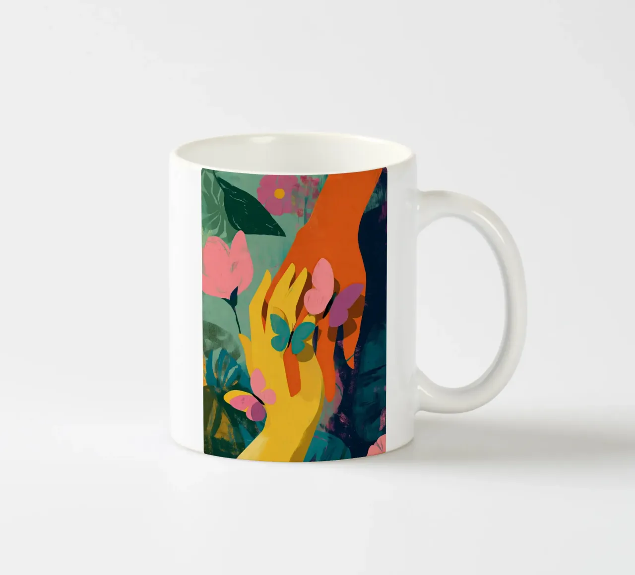 Hands in Bloom tazza in ceramica da Luca